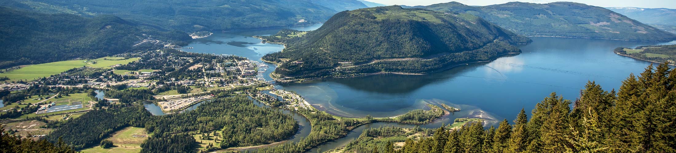 The Sicamous lookout over looking the Sicamous townsite and Shuswap Lake