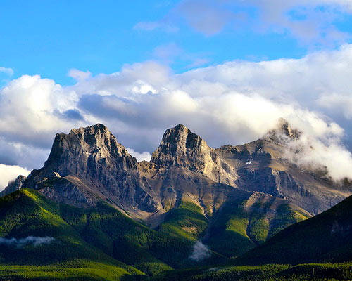 Three Sisters Mountain Range, Canmore Alberta